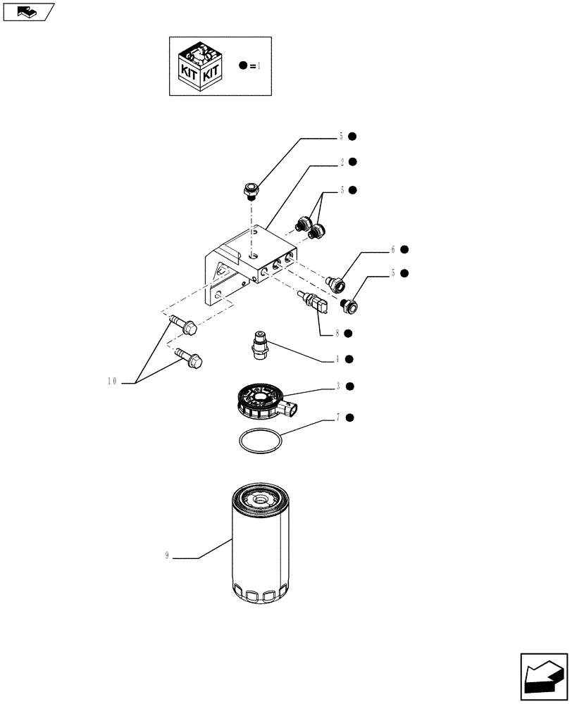 Схема запчастей Case F4HFE613R A003 - (10.206.01) - FUEL FILTER (504135694) ENGINE COMPONENTS