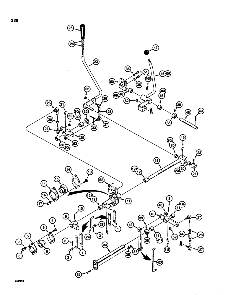 Схема запчастей Case 855C - (238) - EQUIPMENT CONTROL VALVE AND LEVERS, VALVES ARE STAMPED WITH CASE PART NUMBERS (07) - HYDRAULIC SYSTEM