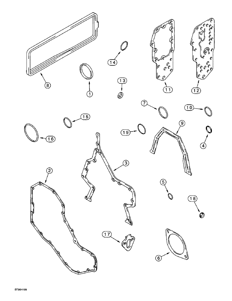 Схема запчастей Case 590SL - (2-50) - GASKET KIT, 4T-390 EMISSIONS CERTIFIED ENGINE, CYLINDER BLOCK (02) - ENGINE