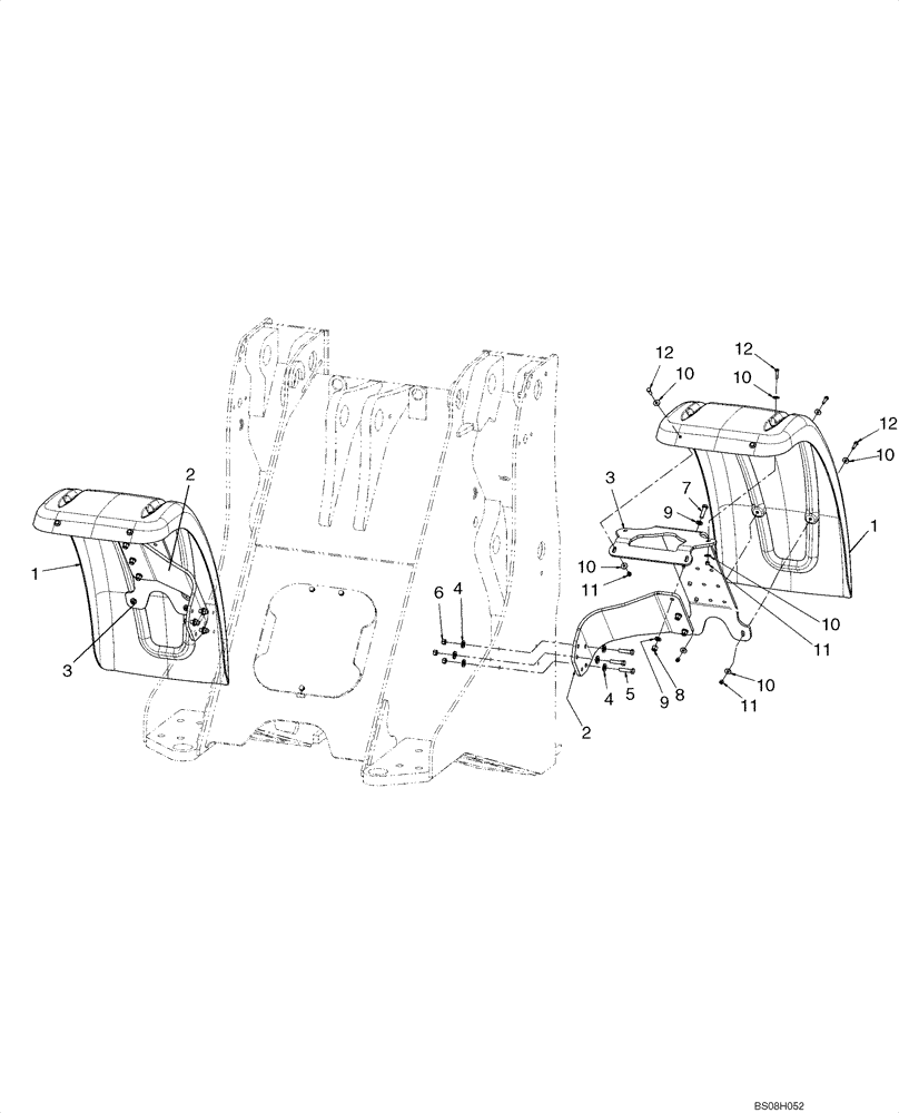 Схема запчастей Case 721E - (09-31) - FENDERS, FRONT - ASN N8F203756 (09) - CHASSIS