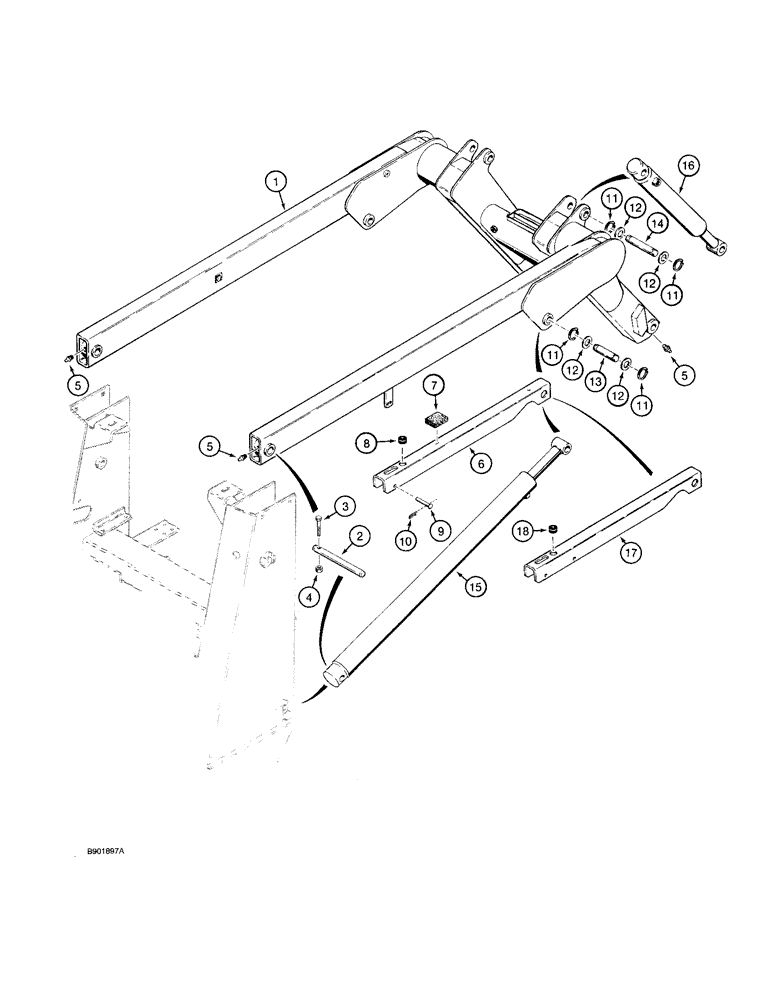 Схема запчастей Case 1825 - (9-04) - LOADER LIFT FRAME (09) - CHASSIS/ATTACHMENTS