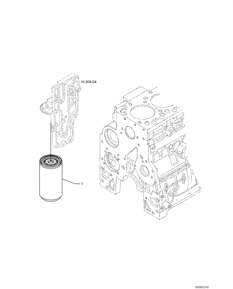 Схема запчастей Case 650L - (10.304.03) - OIL FILTER - ENGINE (10) - ENGINE