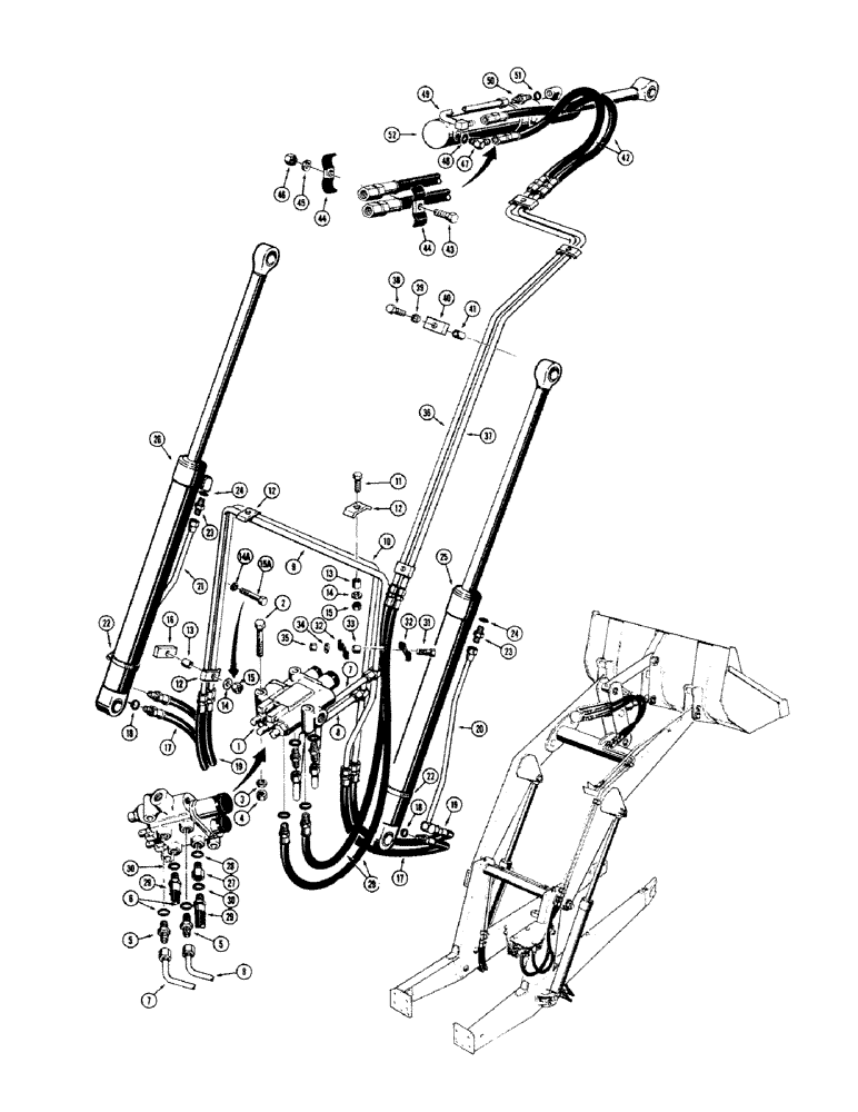 Схема запчастей Case 480CK - (18) - LOADER LIFT AND DUMP HYDRAULICS (35) - HYDRAULIC SYSTEMS