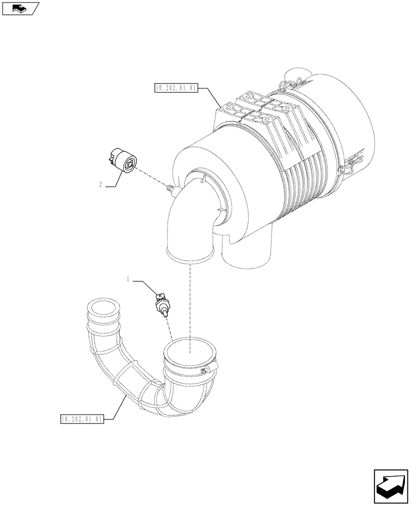 Схема запчастей Case 590SN - (55.014.02) - SWITCH AIR RESTRICTION (55) - ELECTRICAL SYSTEMS