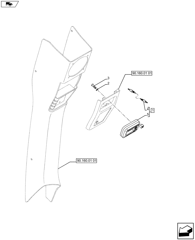 Схема запчастей Case 590SN - (55.512.29[02]) - VAR - 423077 - HARNESS - RADIO INSTALLATION (55) - ELECTRICAL SYSTEMS