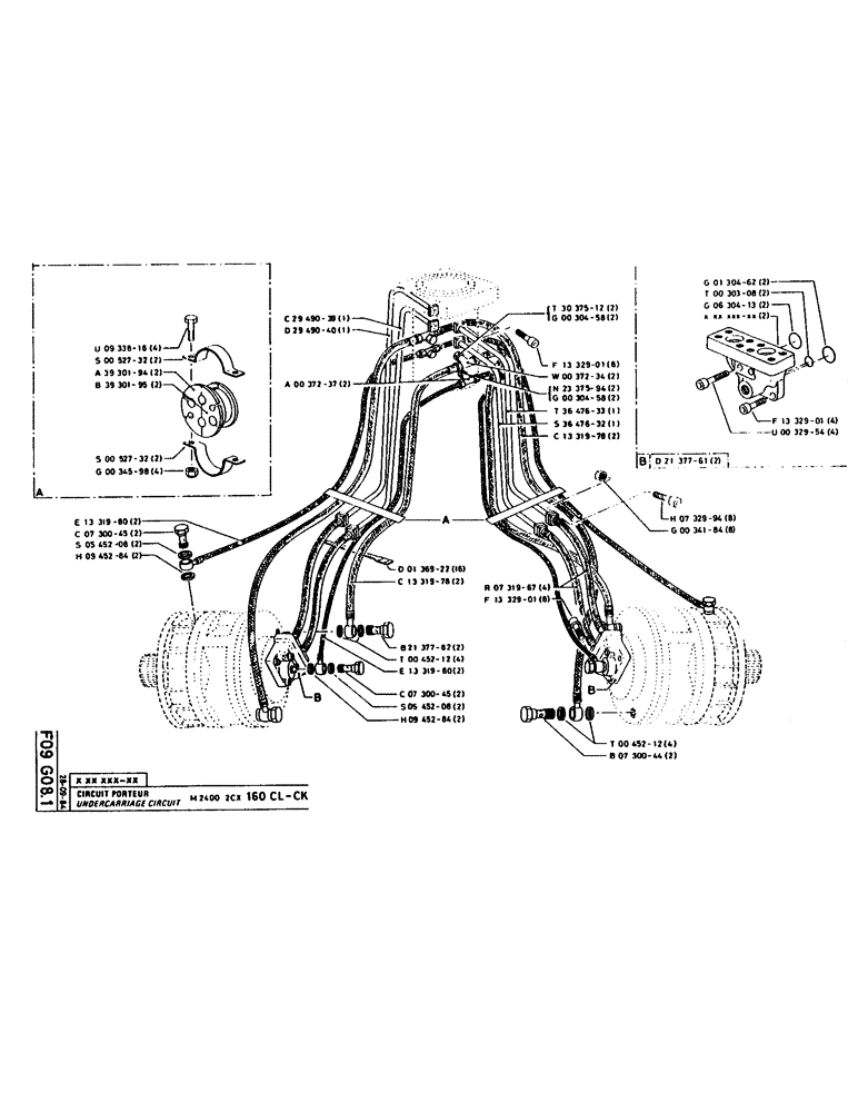 Схема запчастей Case 160CL - (114) - UNDERCARRIAGE CIRCUIT (07) - HYDRAULIC SYSTEM