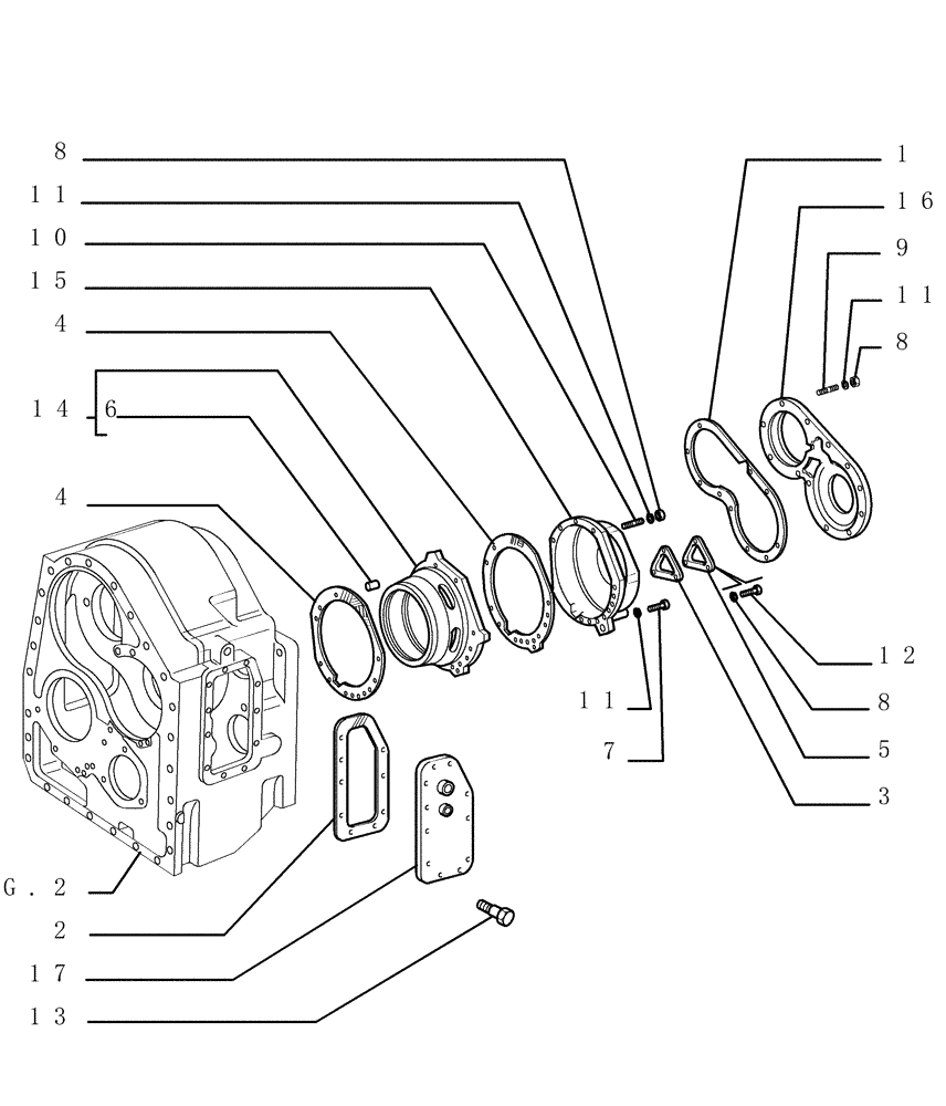 Схема запчастей Case 1850K - (1.211[04]) - TRANSMISSION - COMPONENTS Hydrostatic Transmission