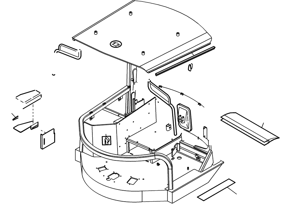 Схема запчастей Case 221D - (34.051[002]) - CANOPY MOUNTING PARTS (OPTION) (S/N 581101-UP) (90) - PLATFORM, CAB, BODYWORK AND DECALS