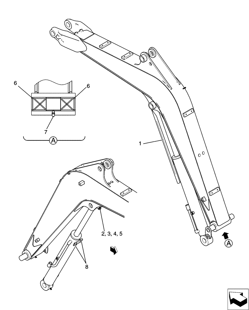 Схема запчастей Case CX31B - (03-002[00]) - BOOM GROUP (84) - BOOMS, DIPPERS & BUCKETS