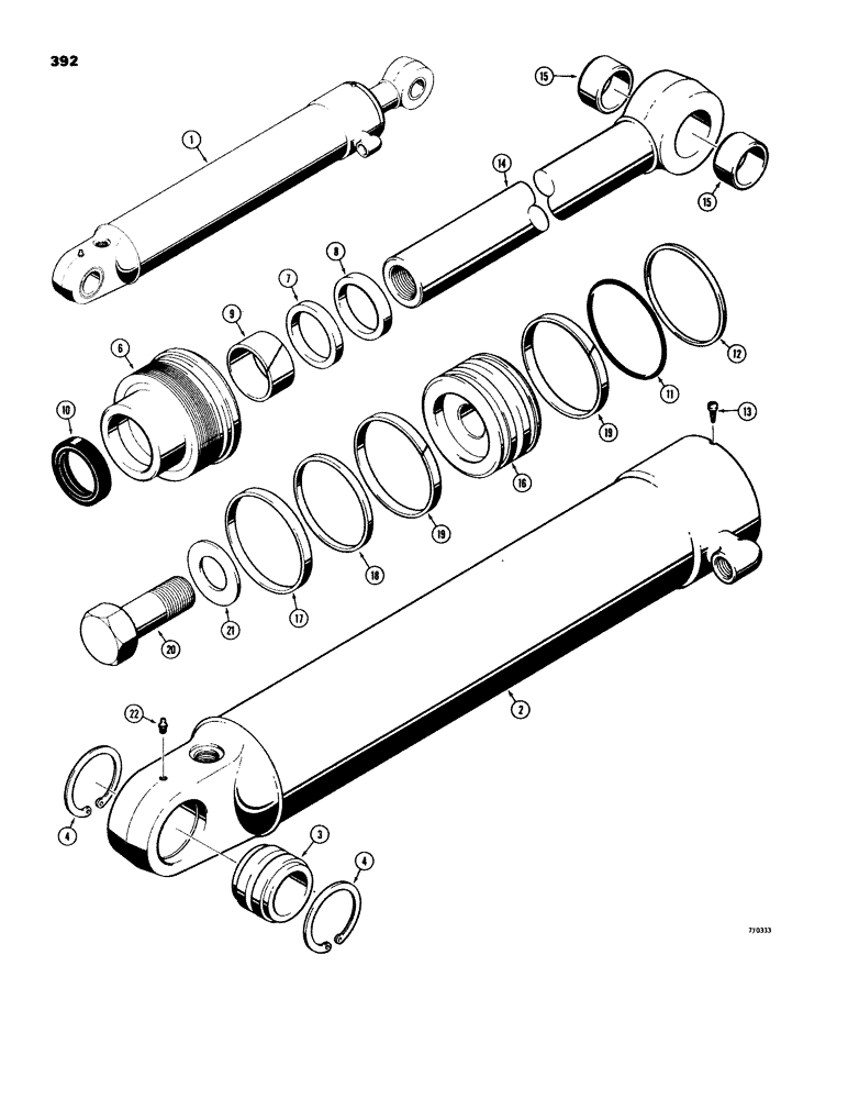 Схема запчастей Case 580C - (392) - G101180 AND G101181 BACKHOE STABILIZER CYLINDERS, WITH ONE PIECE PISTON (08) - HYDRAULICS