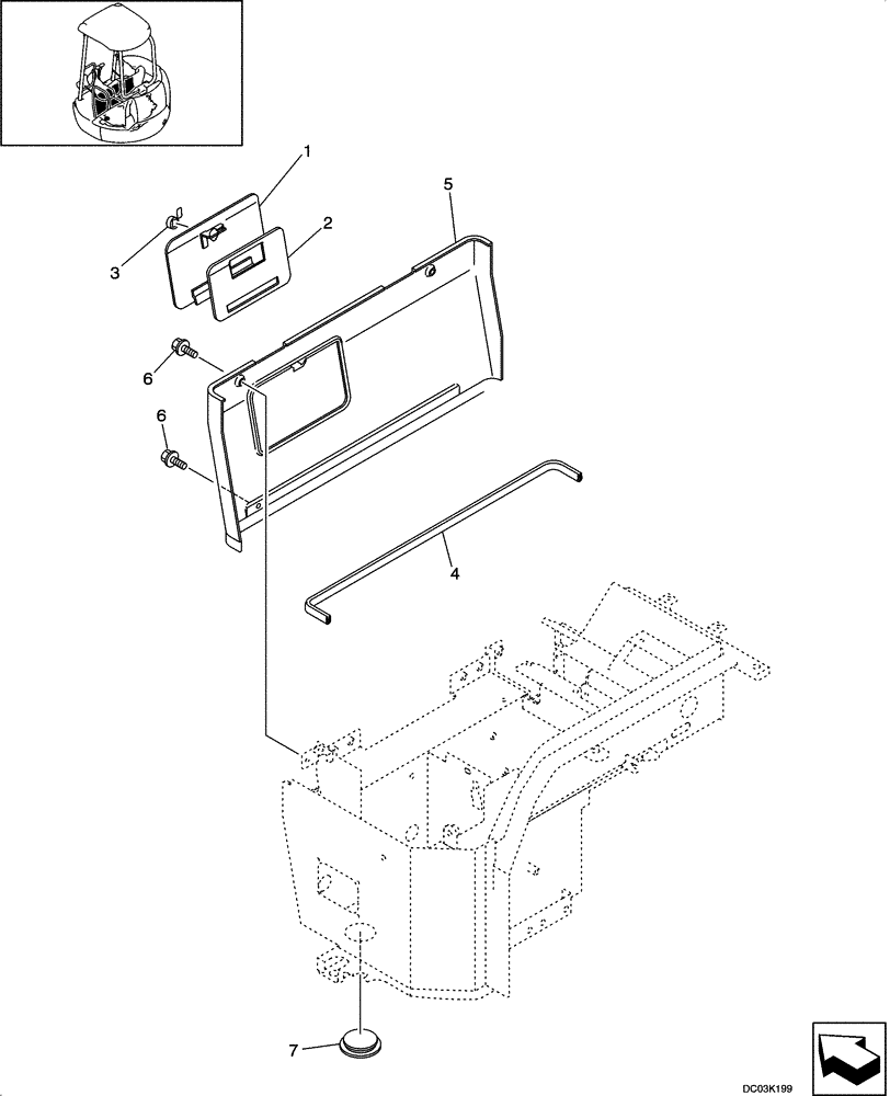 Схема запчастей Case CX47 - (09-41[00]) - HEATER SUPPORTS - CANOPY (09) - CHASSIS/ATTACHMENTS