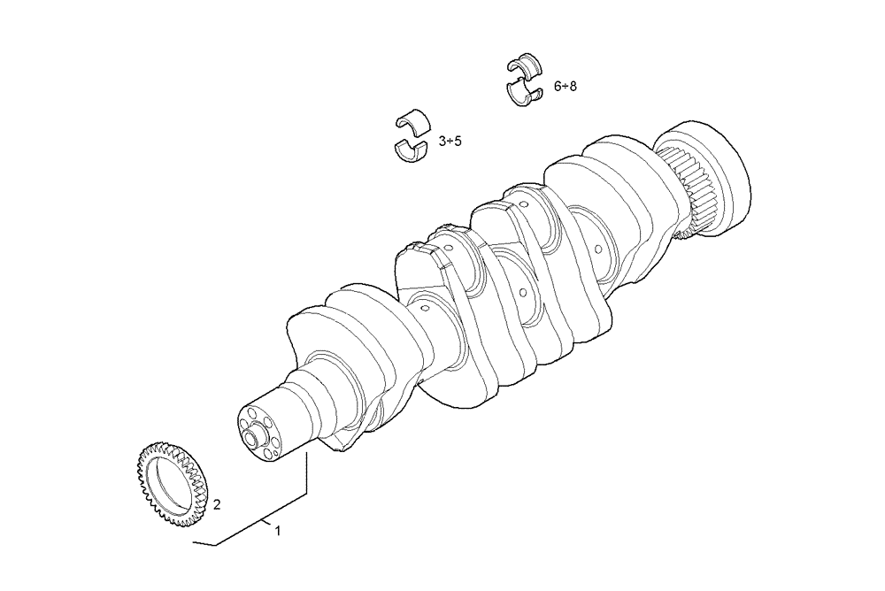 Схема запчастей Case F4GE9454K J604 - (0801.003) - CRANK SHAFT 