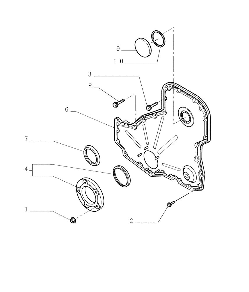 Схема запчастей Case 1850K - (0.043[01]) - CRANKCASE COVERS (01) - ENGINE