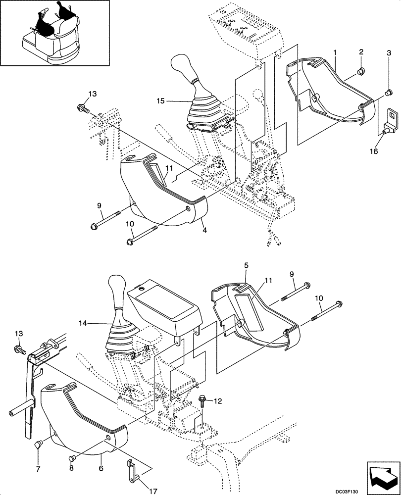 Схема запчастей Case CX14 - (09-13[00]) - CONTROLS - OPERATORS COMPARTMENT (09) - CHASSIS/ATTACHMENTS