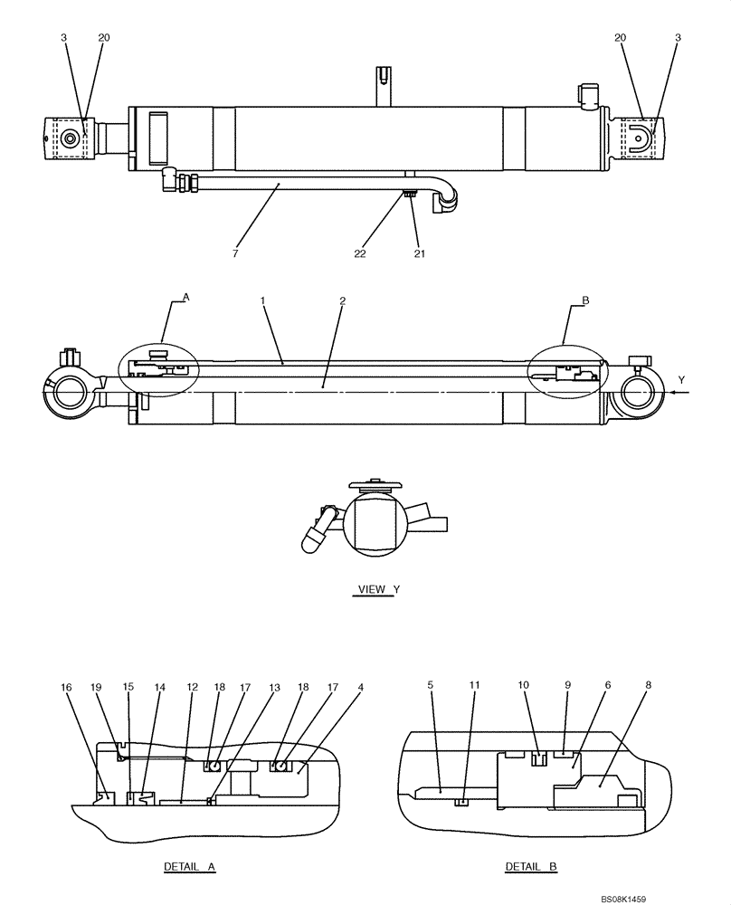 Схема запчастей Case CX50B - (07-037) - CYLINDER ASSY, BOOM (CANOPY) (PY01V00043F1) ELECTRICAL AND HYDRAULIC COMPONENTS