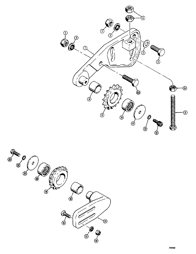 Схема запчастей Case 1700-SERIES - (098) - CHAIN TIGHTENERS (14) - MAIN GEARBOX & DRIVE