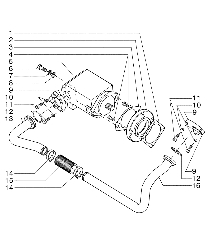 Схема запчастей Case 885B - (08-03[05]) - REAR HYDRAULIC SYSTEM - (DIRECT DRIVE) (08) - HYDRAULICS