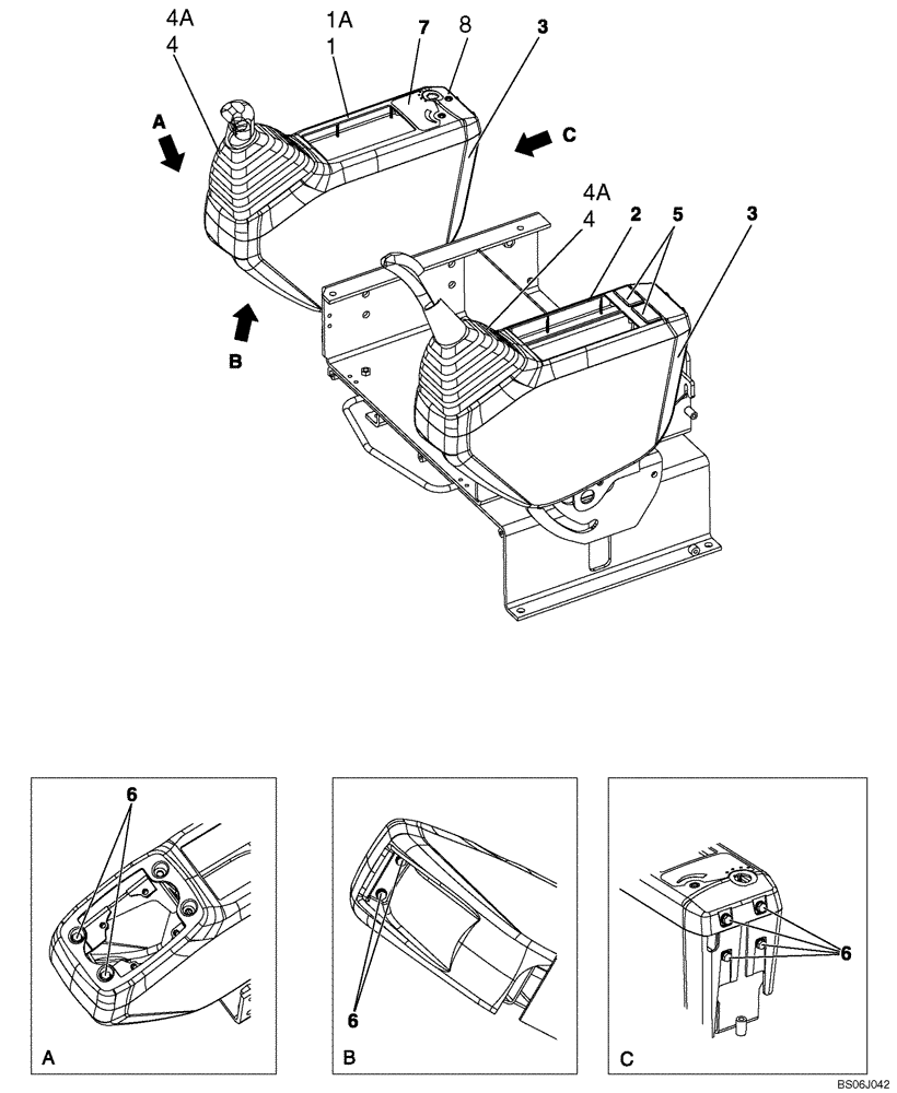 Схема запчастей Case CX135SR - (09-21) - CONSOLE, CONTROL - OPERATORS COMPARTMENT (09) - CHASSIS/ATTACHMENTS