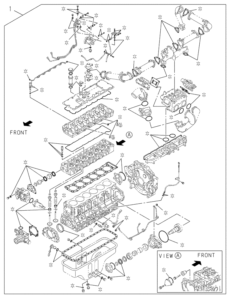 Схема запчастей Case CX470C - (02-006-01[01]) - PACKAGE SEALS - ENGINE (01) - ENGINE