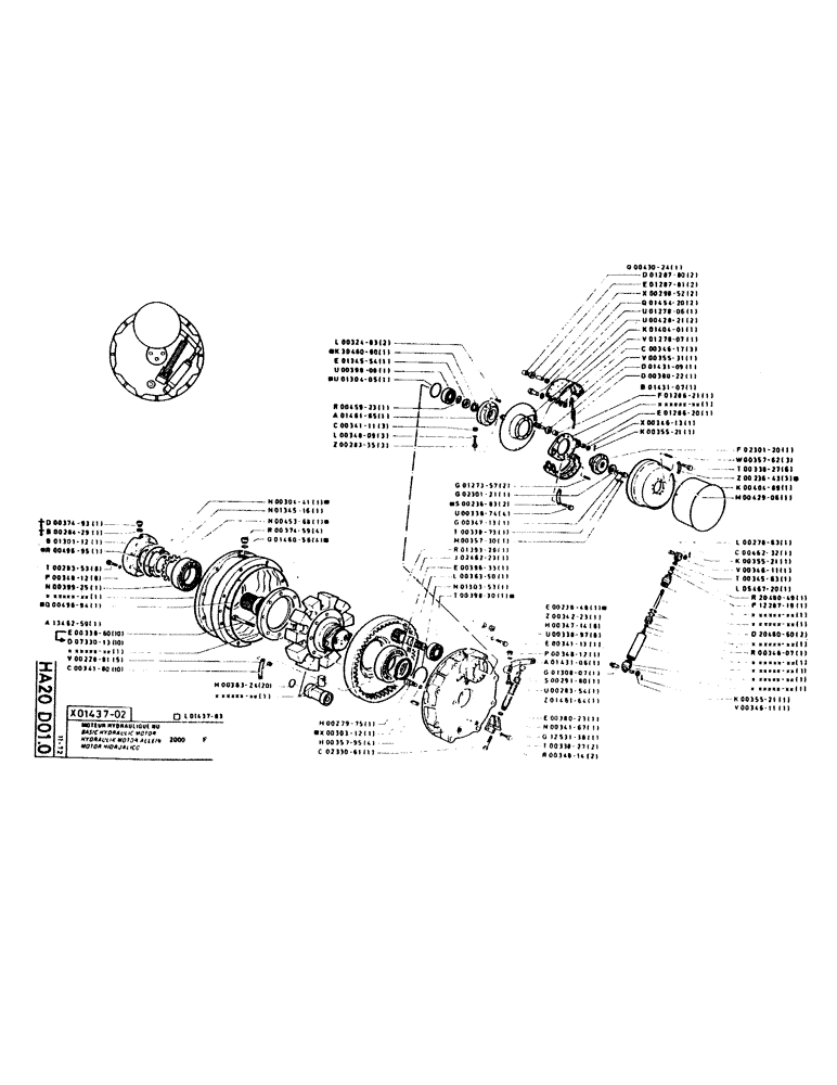 Схема запчастей Case GC120 - (068) - BASIC HYDRAULIC MOTOR 