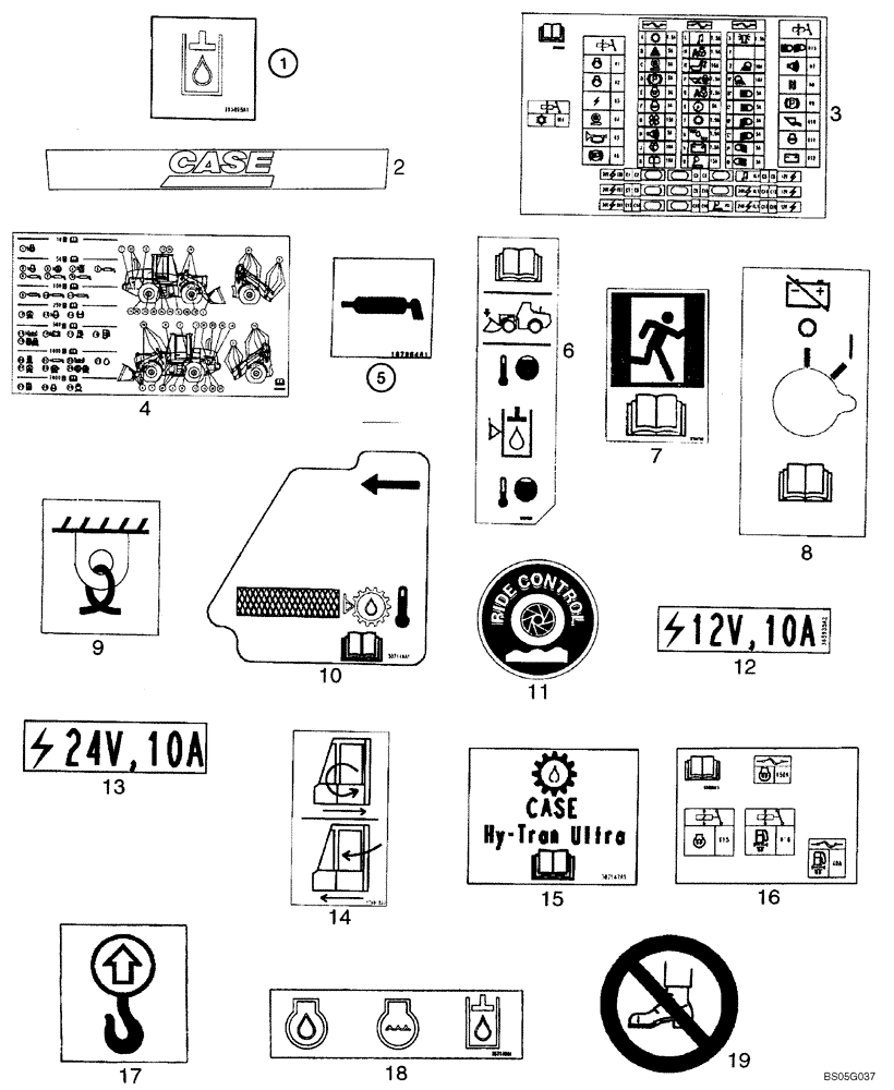 Схема запчастей Case 621D - (09-65) - DECALS - COMMON TO MODEL (09) - CHASSIS