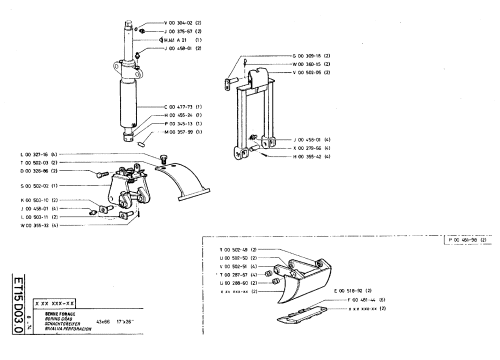 Схема запчастей Case TY45 - (ET15 D03.0) - BORING GRAB - 43 X 66 (17" X 26") (18) - ATTACHMENT ACCESSORIES