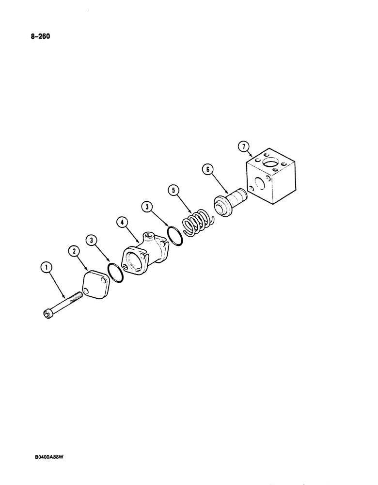 Схема запчастей Case 125B - (8-260) - PRESSURE REGULATING VALVE - 13 BAR, P.I.N. 74575 THROUGH 74963, 21801 THROUGH 21868, 26801 AND AFTER (08) - HYDRAULICS