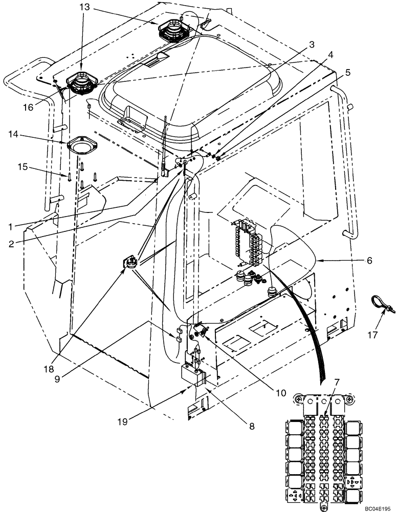 Схема запчастей Case 721D - (04-29) - RADIO - MOUNTING -12 VOLT (04) - ELECTRICAL SYSTEMS