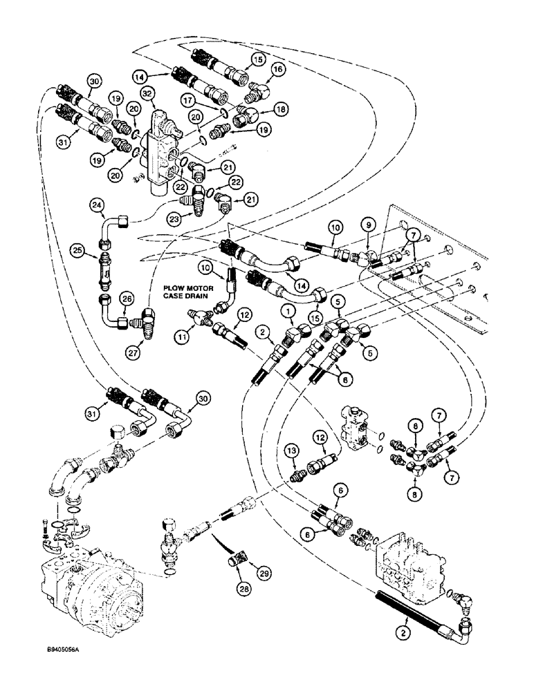 Схема запчастей Case 860 - (8-079A) - REVERSED QUAD HYDRAULIC CIRCUIT (08) - HYDRAULICS