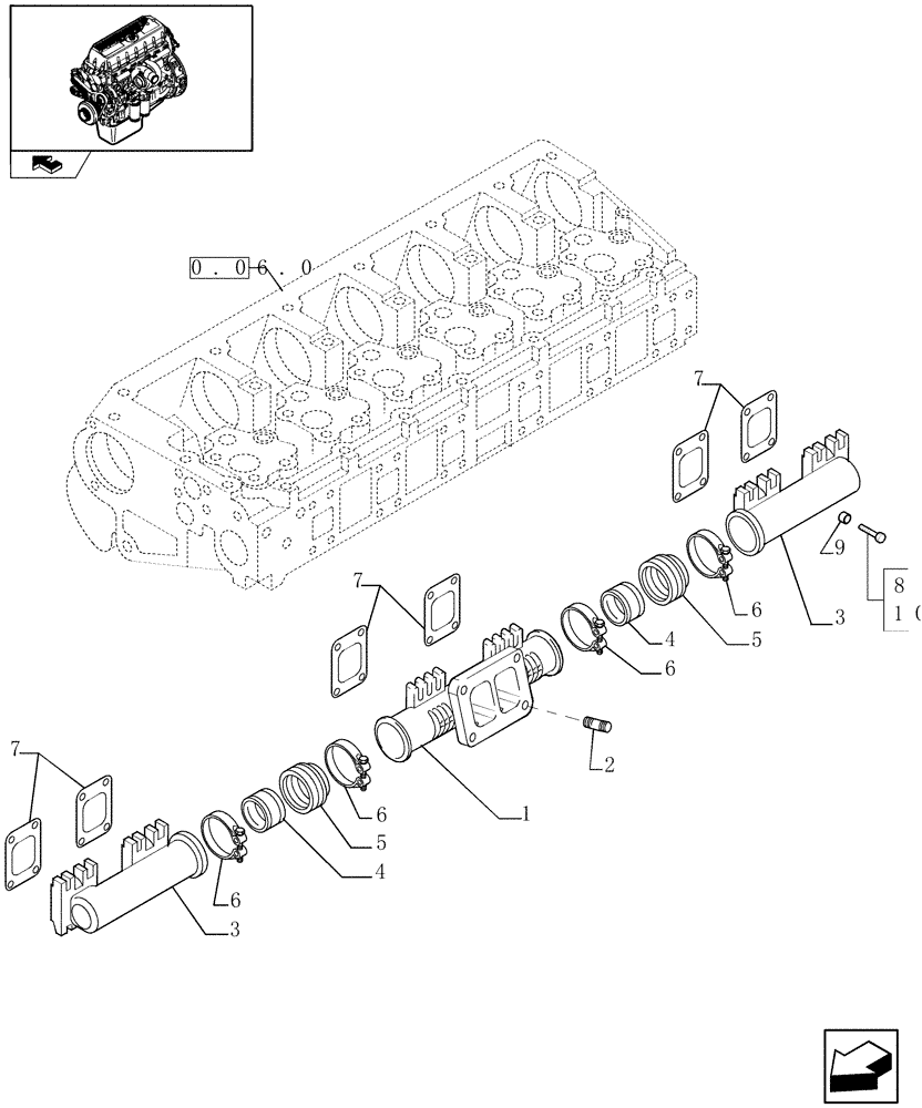 Схема запчастей Case F3AE0684P E909 - (0.07.8) - EXHAUST MANIFOLD (504138729) 