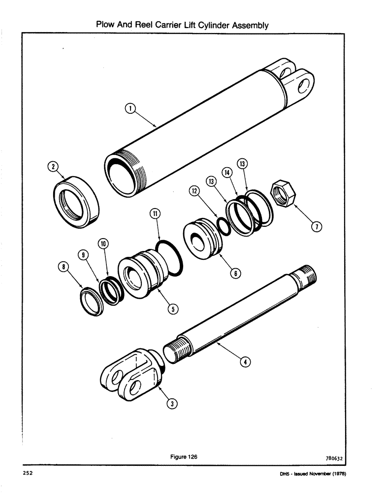 Схема запчастей Case DH5 - (252) - PLOW AND REEL CARRIER LIFT CYLINDER ASSEMBLY (35) - HYDRAULIC SYSTEMS