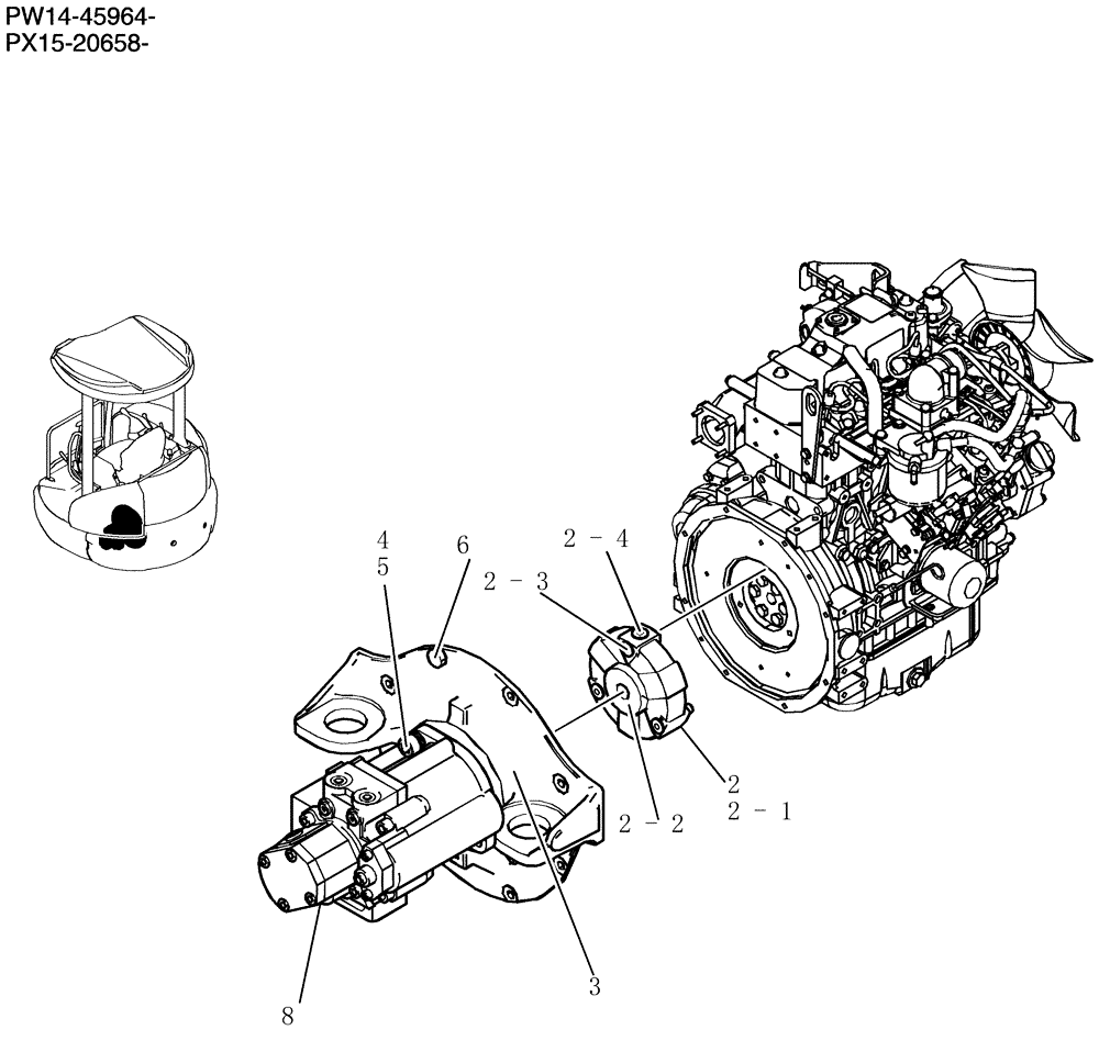 Схема запчастей Case CX31B - (712-01[1]) - POWER TAKE-OFF ASSY (COOLER) (36) - PNEUMATIC SYSTEM