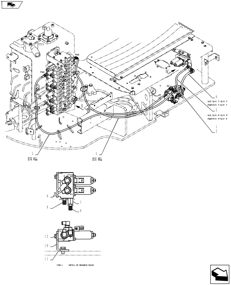 Схема запчастей Case CX55BMSR - (01-032[04]) - CONTROL LINES, VALVE (ROTARY, HAND CONTROL) (35) - HYDRAULIC SYSTEMS