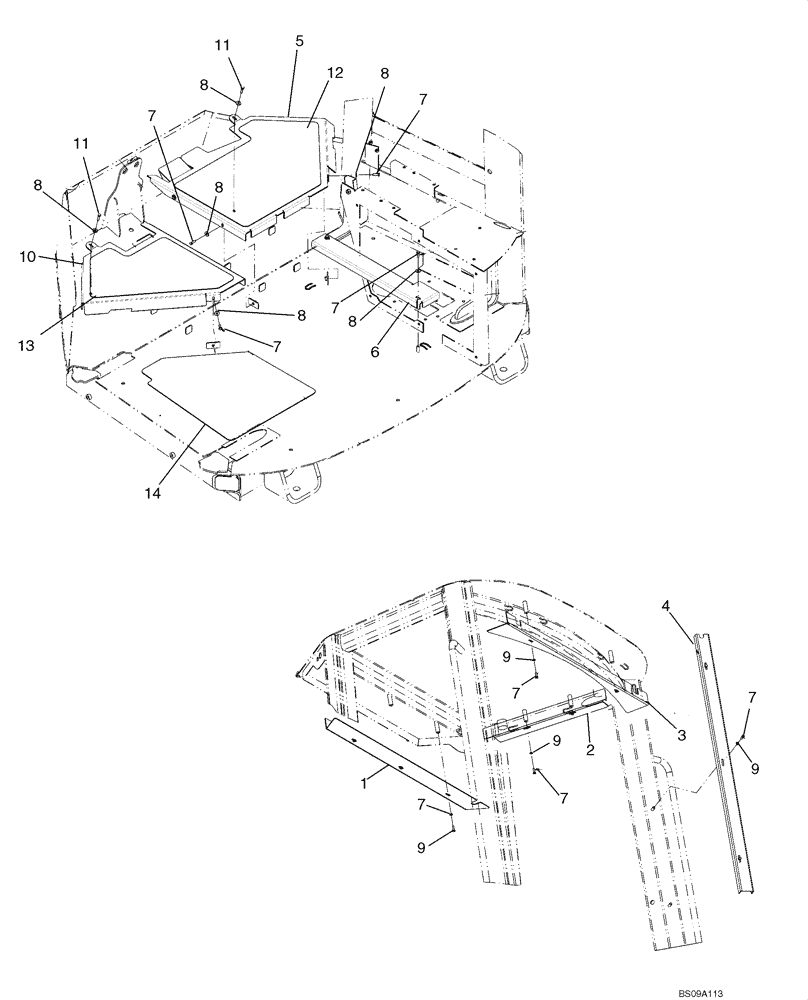 Схема запчастей Case 721E - (09-85) - CANOPY - INTERIOR TRIM (09) - CHASSIS