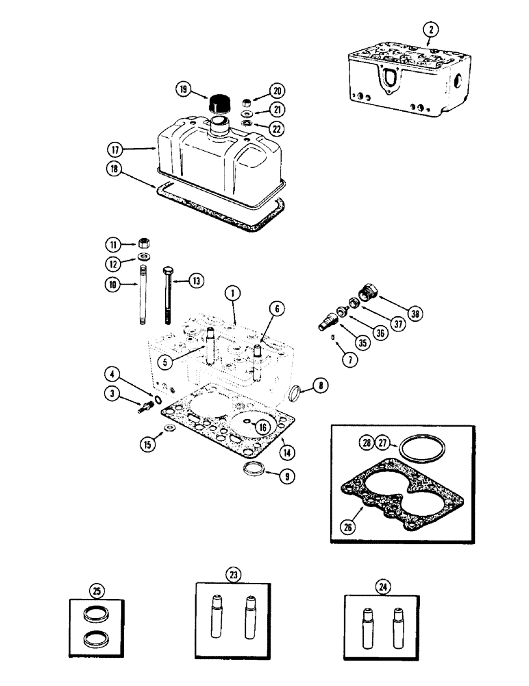 Схема запчастей Case W12 - (006) - CYLINDER HEAD ASSEMBLY, POWRCEL (02) - ENGINE