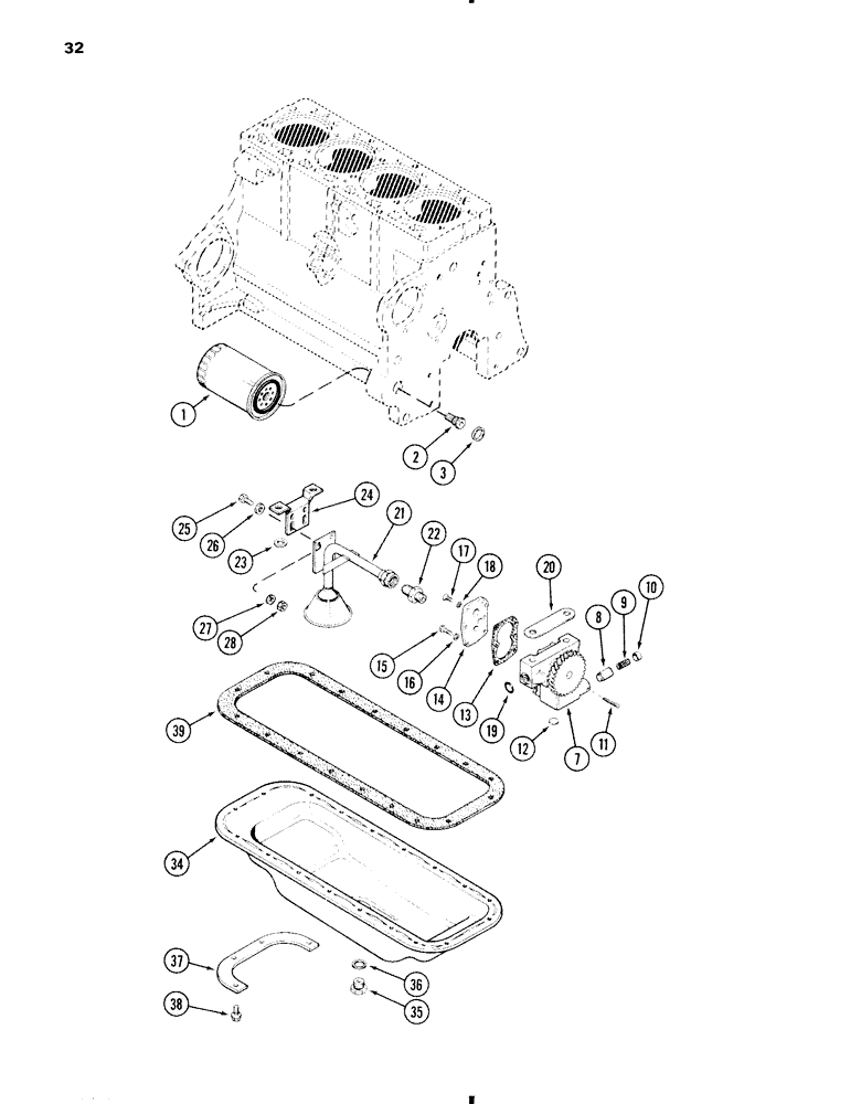 Схема запчастей Case W11 - (032) - OIL FILTER, 207 DIESEL ENGINE (02) - ENGINE