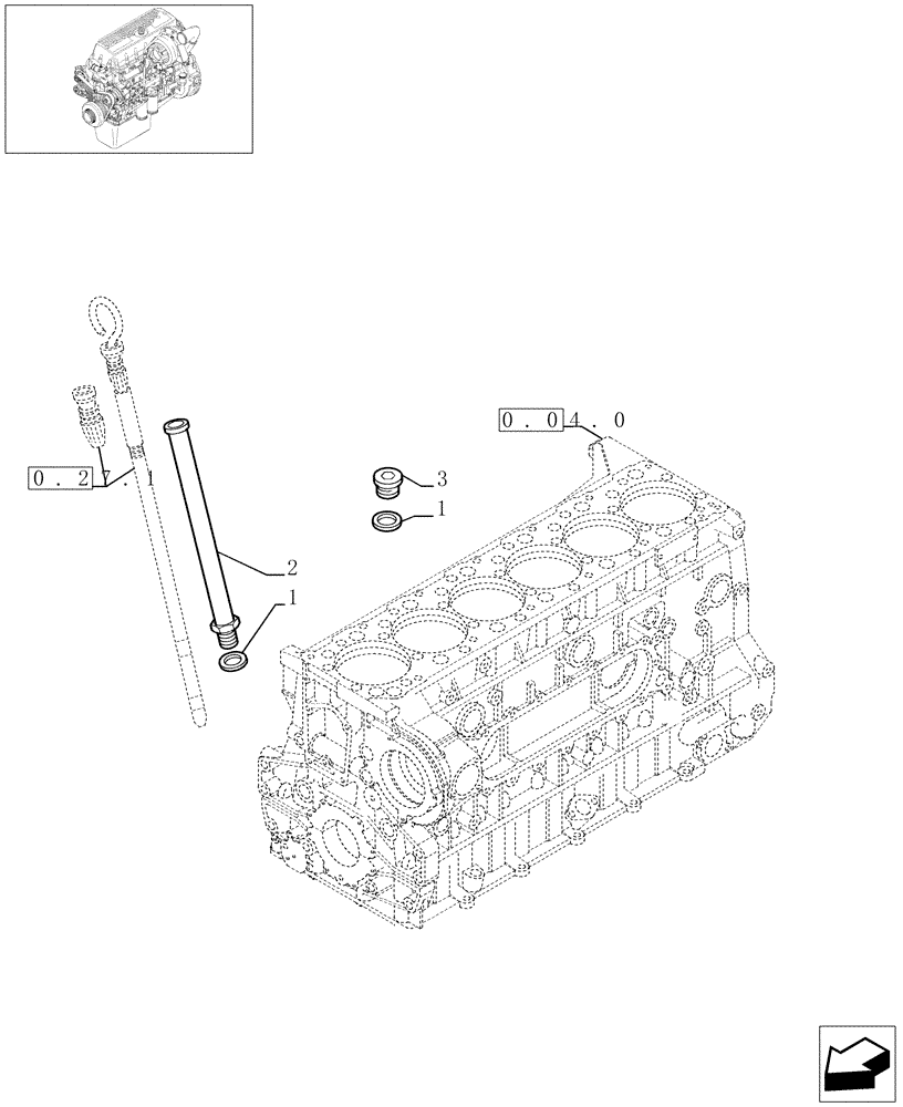 Схема запчастей Case F3AE0684D B001 - (0.27.0[01]) - OIL LEVEL CHECK (504032805) 