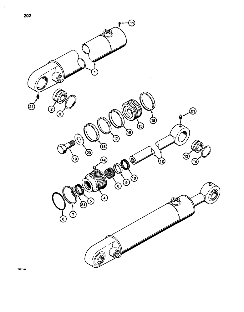 Схема запчастей Case W24C - (202) - G101274 AND G101275 STEERING CYLINDERS, GLAND OR TUBE IS STAMPED WITH CYLINDER PART NUMBER (05) - STEERING