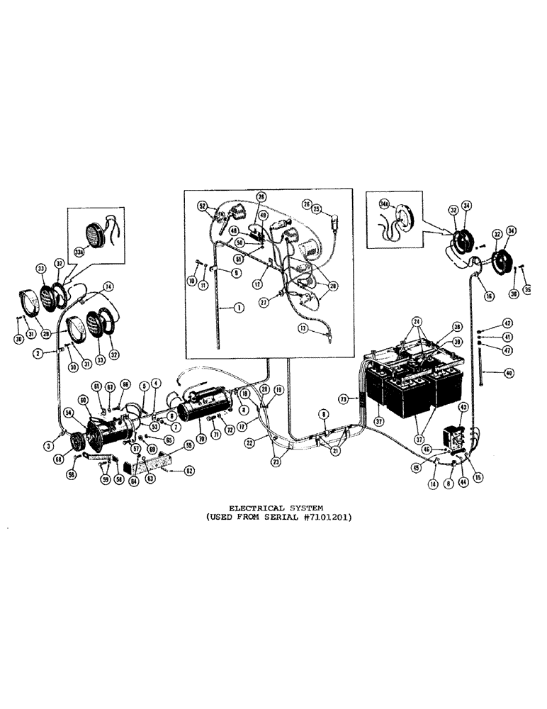 Схема запчастей Case 1000C - (064) - ELECTRICAL SYSTEM, USED FROM SERIAL NUMBER 7101201 (06) - ELECTRICAL SYSTEMS