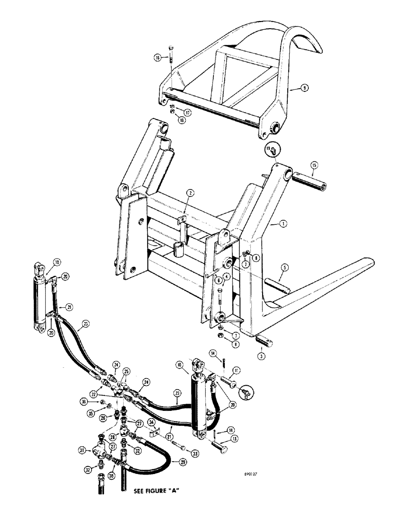 Схема запчастей Case 310G - (160) - LOGGING FORK AND GRAPPLE ATTACHMENT, (AITKIN) (05) - UPPERSTRUCTURE CHASSIS