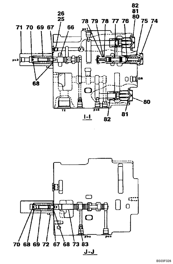 Схема запчастей Case CX135SR - (08-30) - KMJ10690 VALVE ASSY, CONTROL - MODELS WITH DOZER BLADE (08) - HYDRAULICS