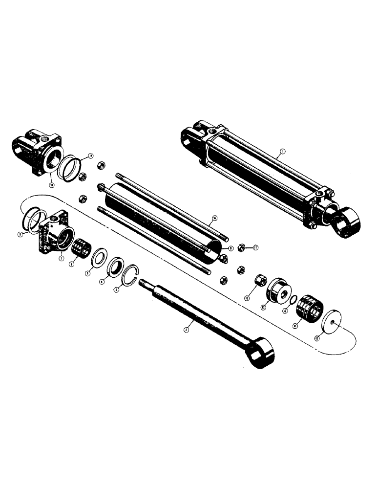 Схема запчастей Case 320 - (174) - 38137 DOZER LIFT HYDRAULIC CYLINDER (07) - HYDRAULIC SYSTEM