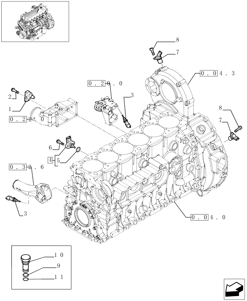 Схема запчастей Case F2CE9684E E002 - (0.17.1[01]) - MOTOR SENSORS (504135967 - 504139776) 