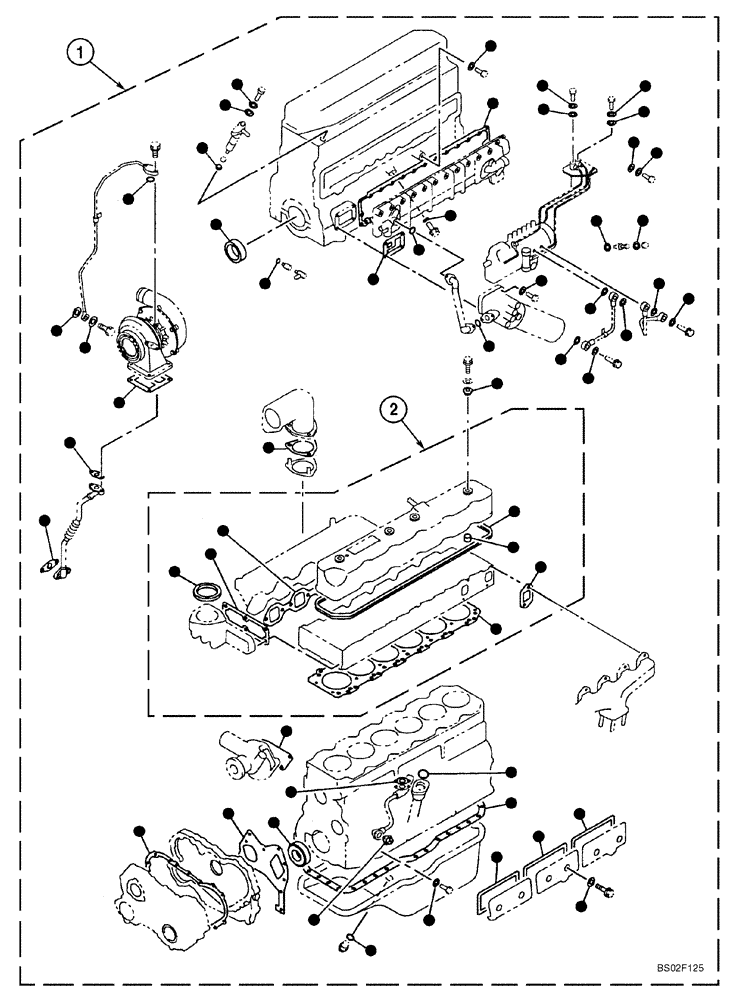 Схема запчастей Case CX210N - (02-21) - PACKAGE, SEALS - ENGINE (02) - ENGINE