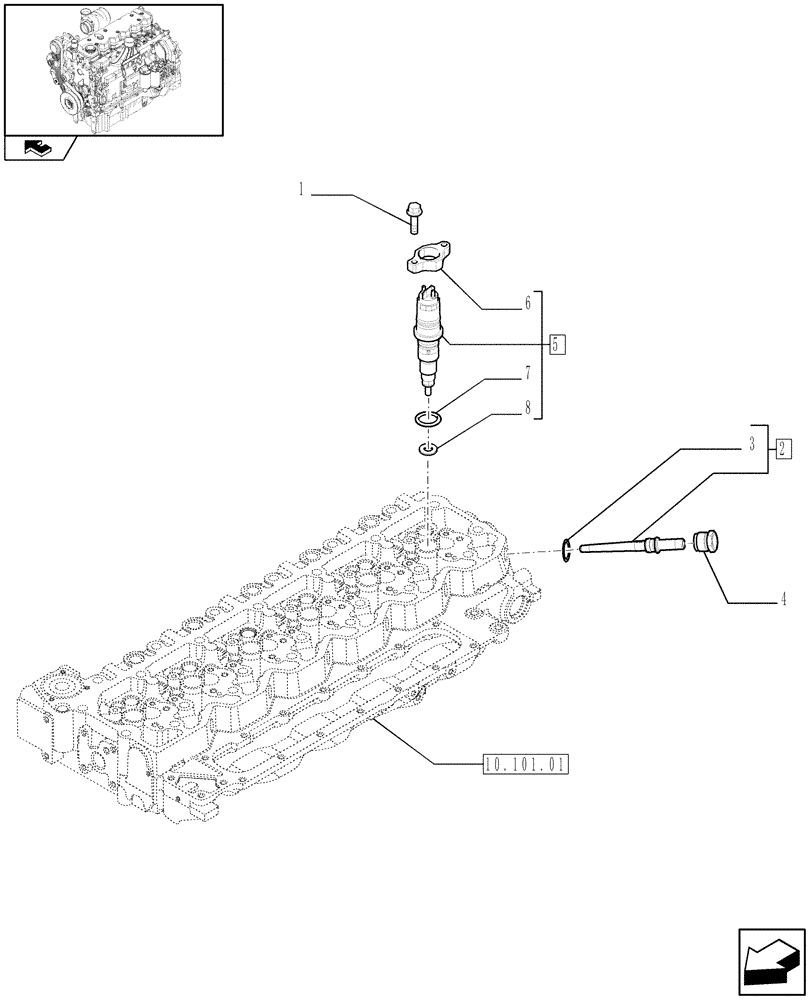 Схема запчастей Case F4DFE613C A005 - (10.218.02) - INJECTION EQUIPMENT - INJECTOR (10) - ENGINE