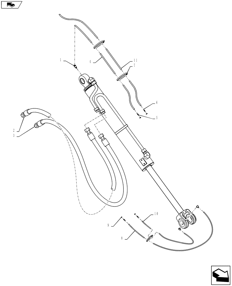 Схема запчастей Case 721F - (41.216.AN[02]) - STEERING CYLINDER INSTALLATION (41) - STEERING