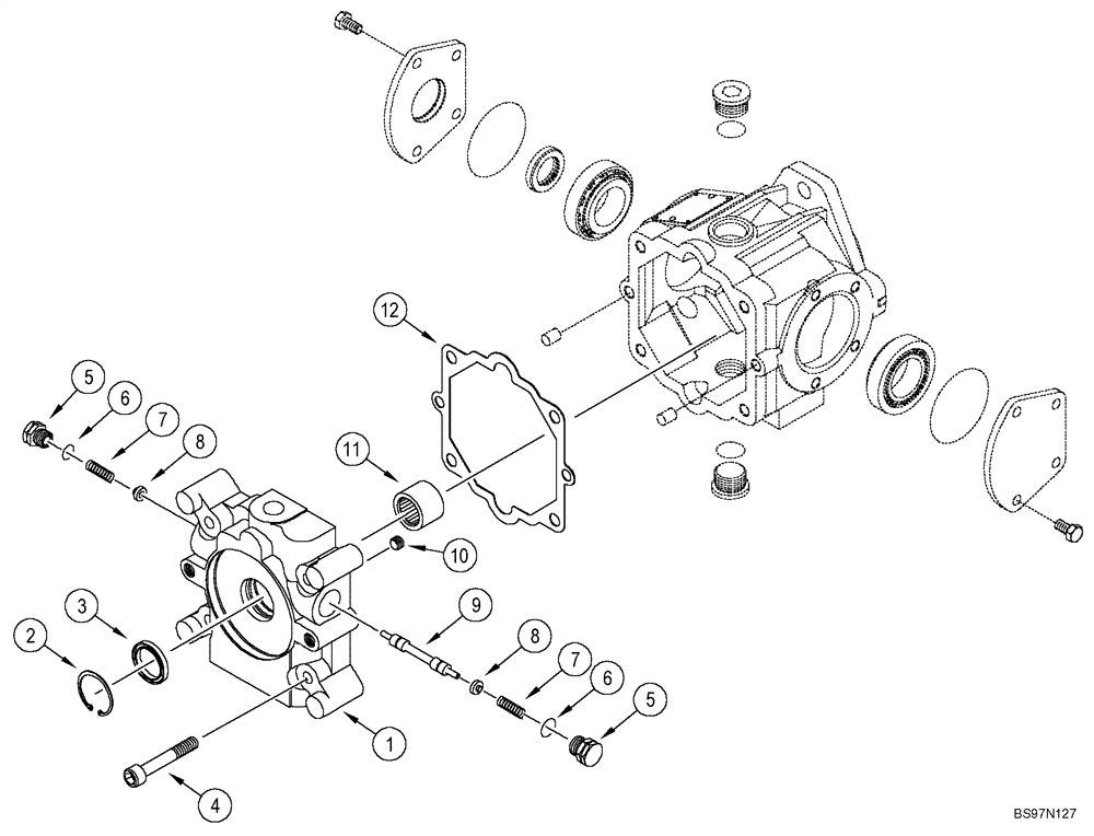 Схема запчастей Case 95XT - (06-12A) - MOTOR ASSY (06) - POWER TRAIN