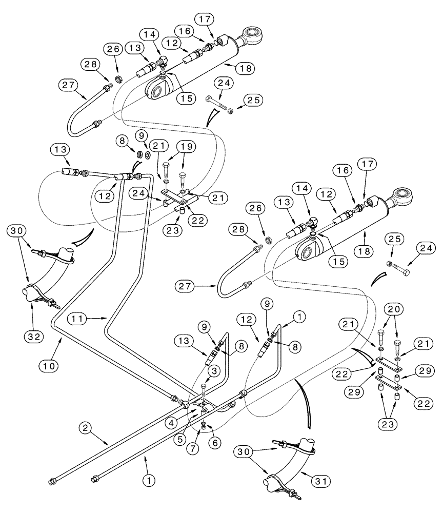 Схема запчастей Case 650H - (08-09) - HYDRAULICS ANGLE CIRCUIT (08) - HYDRAULICS