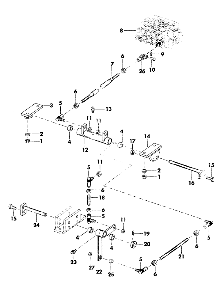 Схема запчастей Case 35YC - (047) - UTILITY CONTROL AND LINKAGE, (USED WITH FAST HOIST) (05) - UPPERSTRUCTURE CHASSIS