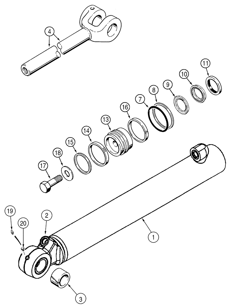 Схема запчастей Case 621D - (05-10) - CYLINDER ASSY - STEERING (05) - STEERING